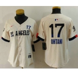 Women's Los Angeles Dodgers #17 Shohei Ohtani Cream 2024 City Connect Limited Jersey