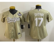 Women's Los Angeles Dodgers #17 Shohei Ohtani Cream 2024 World Series Cool Base Stitched Baseball Jersey