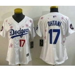 Women's Los Angeles Dodgers #17 Shohei Ohtani White 2025 Tokyo Series Limited Jersey