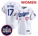 Women's Los Angeles Dodgers #17 Shohei Ohtani White 2025 Tokyo Series Limited Stitched Baseball Jersey