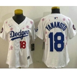 Women's Los Angeles Dodgers #18 Yoshinobu Yamamoto White 2025 Tokyo Series Limited Jersey
