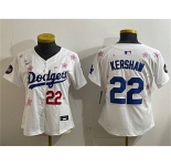 Women's Los Angeles Dodgers #22 Clayton Kershaw White 2025 Tokyo Series Limited Stitched Baseball Jersey