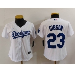 Women's Los Angeles Dodgers #23 Kirk Gibson White Cool Base Stitched Jersey