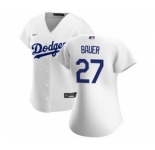 Women's Los Angeles Dodgers #27 Trevor Bauer White Home Stitched 2021 Baseball Jersey