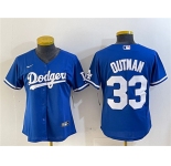 Women's Los Angeles Dodgers #33 James Outman Royal Cool Base Stitched Baseball Jersey