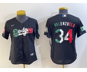 Women's Los Angeles Dodgers #34 Fernando Valenzuela Authentic Collection Stitched MLB Jersey