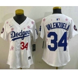 Women's Los Angeles Dodgers #34 Fernando Valenzuela White 2025 Tokyo Series Limited Jersey