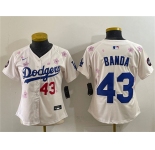 Women's Los Angeles Dodgers #43 Anthony Banda Cream 2025 Tokyo Series Limited Stitched Baseball Jersey