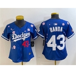 Women's Los Angeles Dodgers #43 Anthony Banda Royal 2025 Tokyo Series Limited Stitched Baseball Jersey