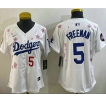 Women's Los Angeles Dodgers #5 Freddie Freeman White 2025 Tokyo Series Limited Jersey