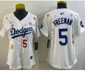 Women's Los Angeles Dodgers #5 Freddie Freeman White 2025 Tokyo Series Limited Jersey