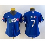 Women's Los Angeles Dodgers #7 Julio Urias Blue 2020 World Series Cool Base Nike Jersey