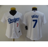 Women's Los Angeles Dodgers #7 Julio Urias White Stitched MLB Cool Base Nike Jersey