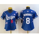 Women's Los Angeles Dodgers #8 Enrique Hernández Royal 2025 Tokyo Series Limited Stitched Baseball Jersey