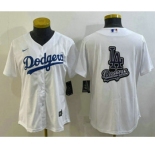 Women's Los Angeles Dodgers Big Logo White MLB Cool Base Nike Jersey