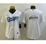 Women's Los Angeles Dodgers Big Logo White MLB Cool Base Nike Jerseys
