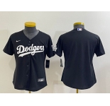 Women's Los Angeles Dodgers Blank Black Stitched Baseball Jersey(Run Small)
