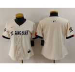Women's Los Angeles Dodgers Blank Cream 2024 City Connect Limited Stitched Jersey