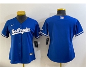 Women's Los Angeles Dodgers Blank Royal Alternate Stadium Stitched Baseball Jersey