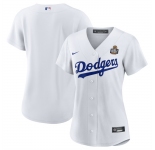 Women's Los Angeles Dodgers Blank White 2024 World Series Cool Base Stitched Baseball Jersey