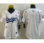 Women's Los Angeles Dodgers Blank White 2025 Tokyo Series Limited Jersey