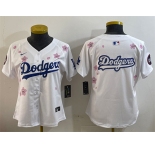Women's Los Angeles Dodgers Team Big Logo White 2025 Tokyo Series Limited Stitched Baseball Jersey