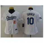 Women's Nike Los Angeles Dodgers #10 Justin Turner White Champions Authentic Jersey