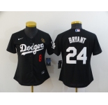 Women's Nike Los Angeles Dodgers #24 Kobe Bryant Black Champions Authentic Jersey