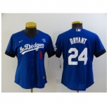 Women's Nike Los Angeles Dodgers #24 Kobe Bryant Blue City Player Jersey