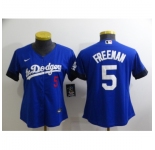 Women's Nike Los Angeles Dodgers #5 Freddie Freeman Blue City Player Jersey