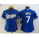 Women's Nike Los Angeles Dodgers  #7 Julio Urias Blue Champions Authentic Jersey