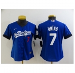 Women's Nike Los Angeles Dodgers #7 Julio Urias Blue City Player Jersey
