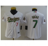 Women's Nike Los Angeles Dodgers #7 Julio Urias White 2020 World Series Authentic Jersey
