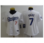 Women's Nike Los Angeles Dodgers #7 Julio Urias White Series Champions Jersey