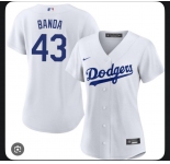 Womens's Los Angeles Dodgers #43 Anthony Banda White Cool Base Stitched Baseball Jersey