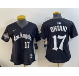 Youth Los Angeles Dodgers #17 Shohei Ohtani Black 2025 World Series Champions LA Gothic Edition Limited Stitched Baseball Jersey