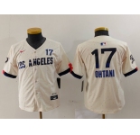 Youth Los Angeles Dodgers #17 Shohei Ohtani Cream 2024 City Connect Limited Jersey