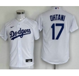 Youth Los Angeles Dodgers #17 Shohei Ohtani White Cool Base Jersey