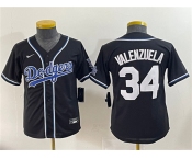 Youth Los Angeles Dodgers #34 Fernando Valenzuela Black Stitched Baseball Jersey