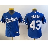 Youth Los Angeles Dodgers #43 Anthony Banda Royal Cool Base Stitched Baseball Jersey