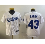 Youth Los Angeles Dodgers #43 Anthony Banda White Cool Base Stitched Baseball Jersey