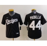 Youth Los Angeles Dodgers #44 Vicente Padilla Black Cool Base Stitched Jersey