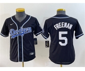 Youth Los Angeles Dodgers #5 Freddie Freeman Black Stitched Baseball Jersey