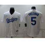 Youth Los Angeles Dodgers #5 Freddie Freeman White Cool Base Stitched Baseball Jersey