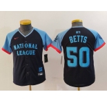 Youth Los Angeles Dodgers #50 Mookie Betts Navy 2024 All Star Limited Stitched Jersey