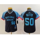 Youth Los Angeles Dodgers #50 Mookie Betts Number Navy 2024 All Star Limited Stitched Jersey
