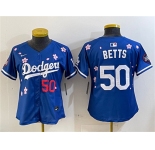 Youth Los Angeles Dodgers #50 Mookie Betts Royal 2025 Tokyo Series Limited Stitched Baseball Jersey