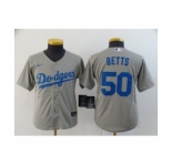 Youth Los Angeles Dodgers #50 Mookie Betts Royal Gray 2020 Cool Base Jersey