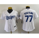 Youth Los Angeles Dodgers #77 Peso Pluma White Stitched Cool Base Nike Jersey
