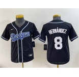 Youth Los Angeles Dodgers #8 Enrique Hernández Black Stitched Baseball Jersey